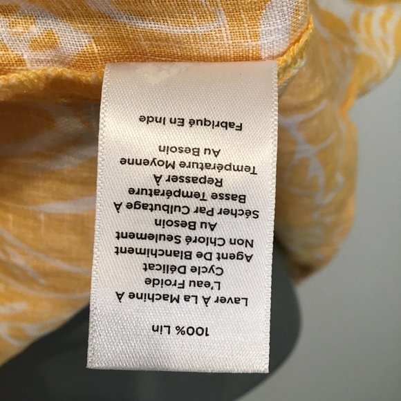 Talbots Square Neck Linen Top in Leafy Tropical Print Size M - Picture 11 of 14